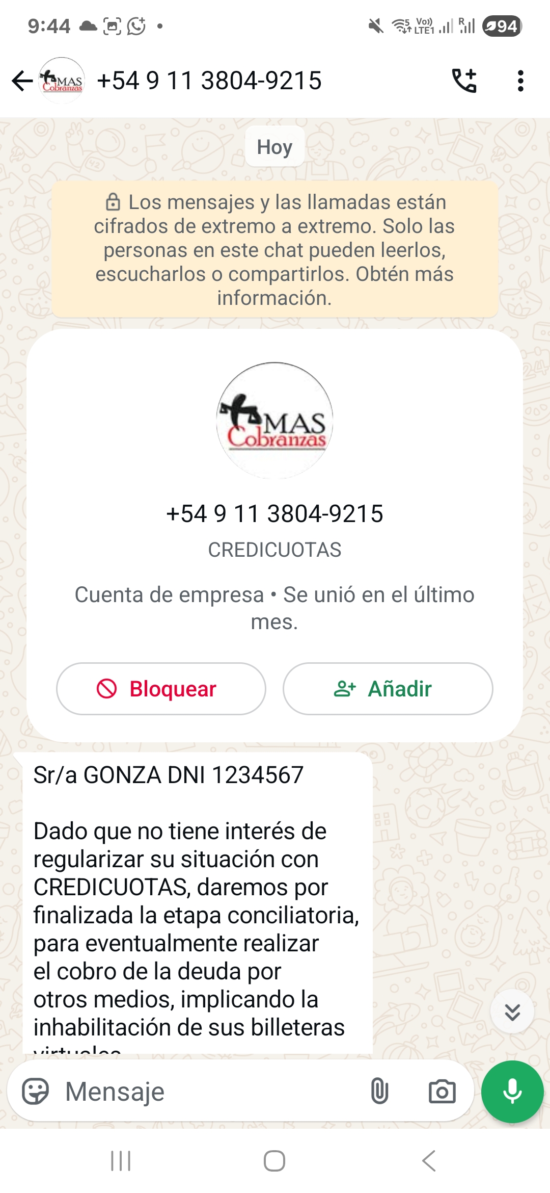 WhatsApp Cobranzas