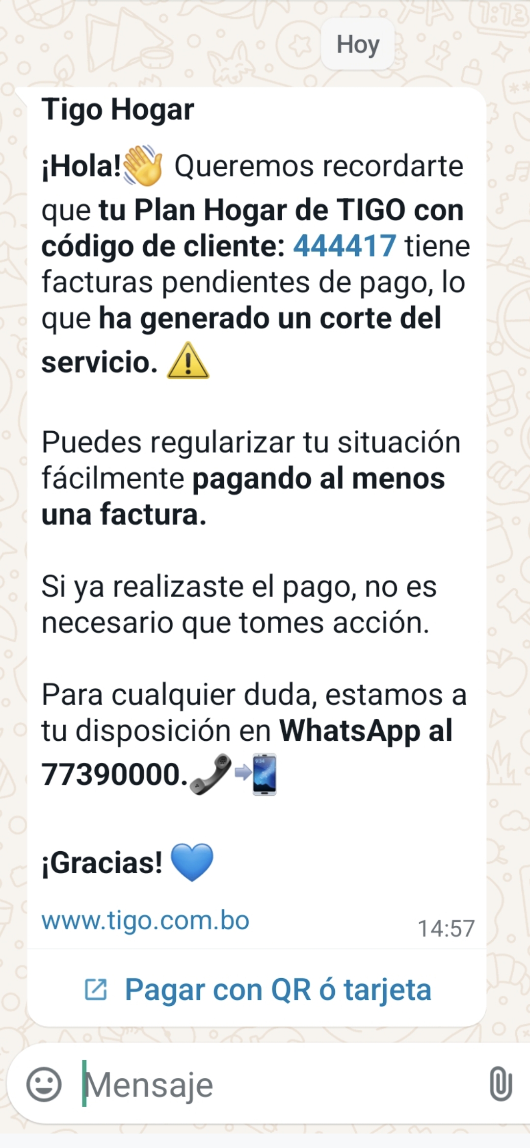 Caso de éxito por WhatsApp